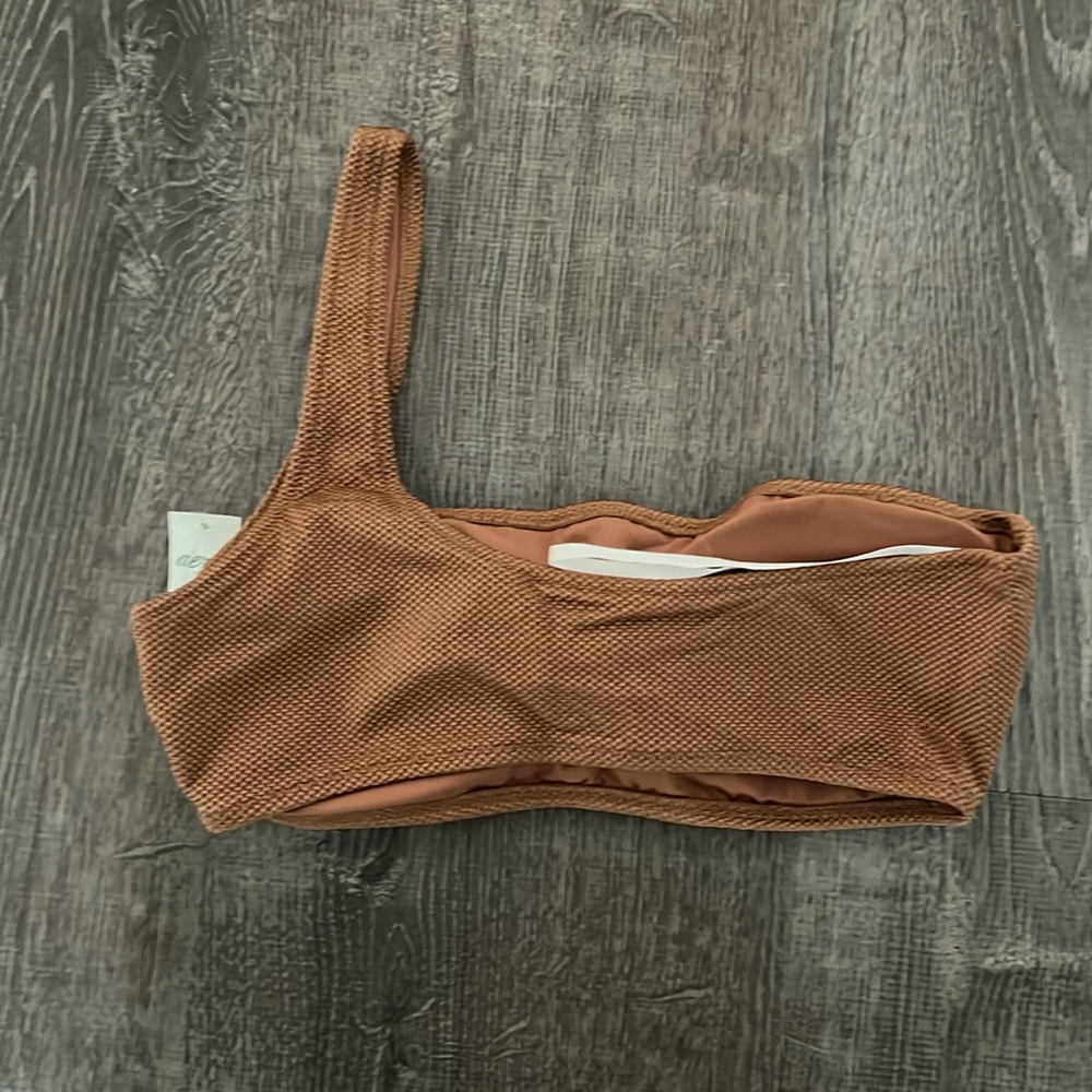 NWT Aerie textured one shoulder bikini swim top - Picture 3 of 4